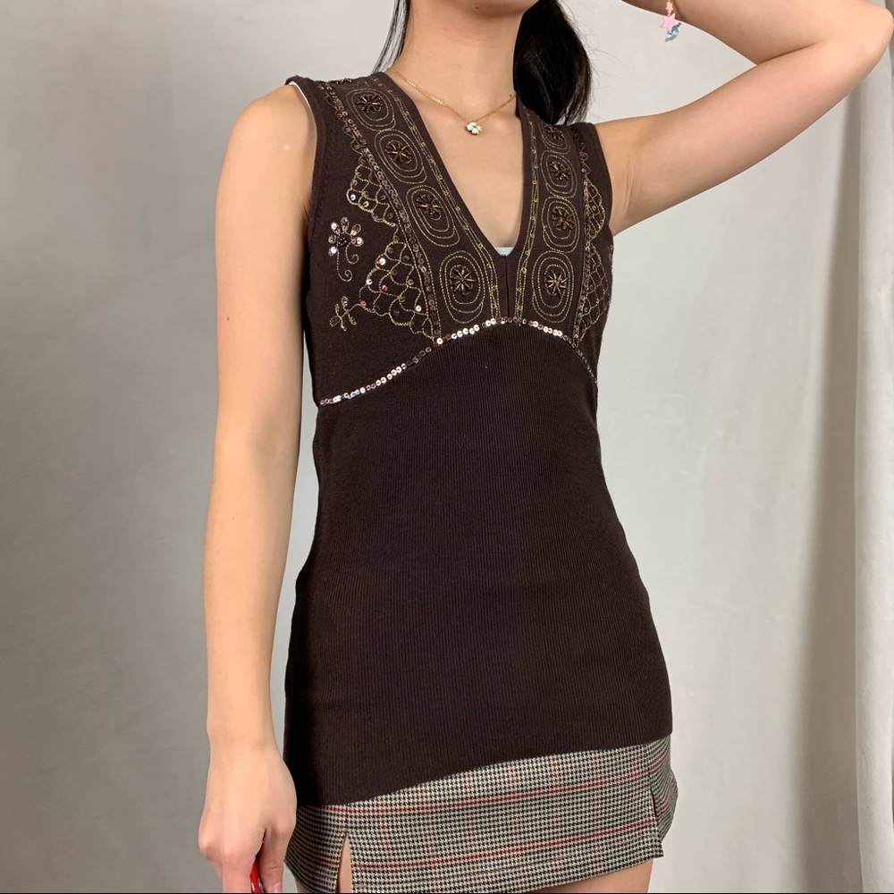 large brown knit tank - Picture 5 of 8